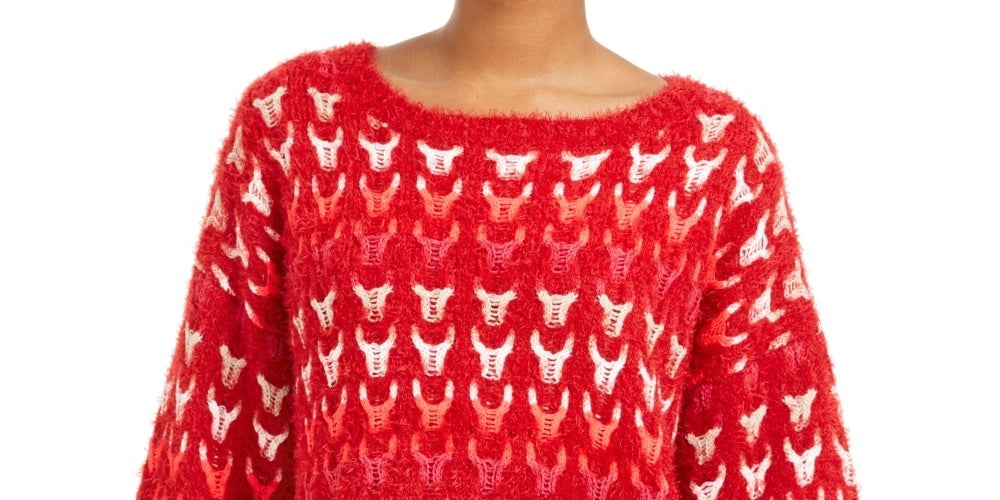 American Rag Juniors' Textured Sweater Dark Red