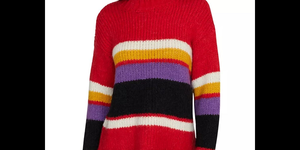 Sanctuary Women's Striped Knit Sweater Red Size Medium