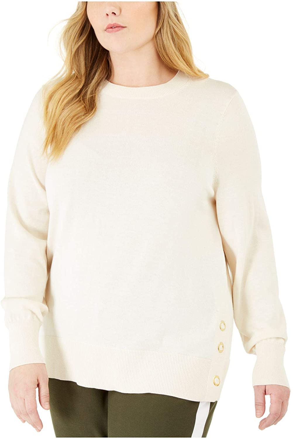 Michael Kors Women's Snap Hem Sweater White Size X-Large