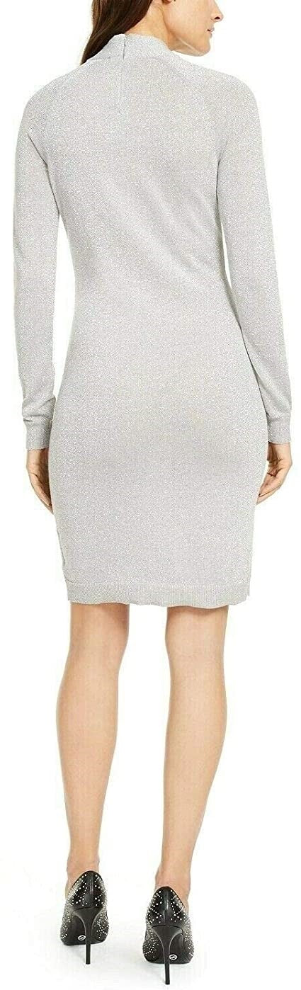 Michael Kors Women's Heather Long Sleeve Crew Neck Dress Gray Size X-Large