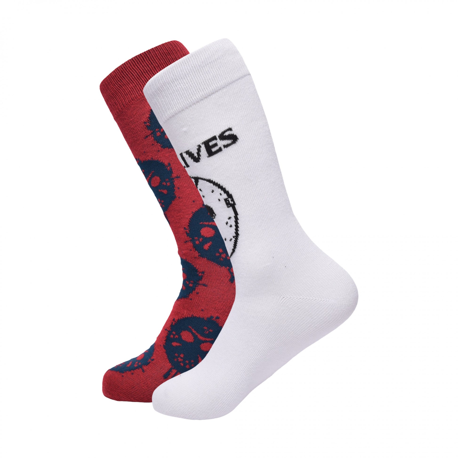 title:Friday The 13th Run and Hide 2-Pairs of Crew Socks;color:Multi-Color