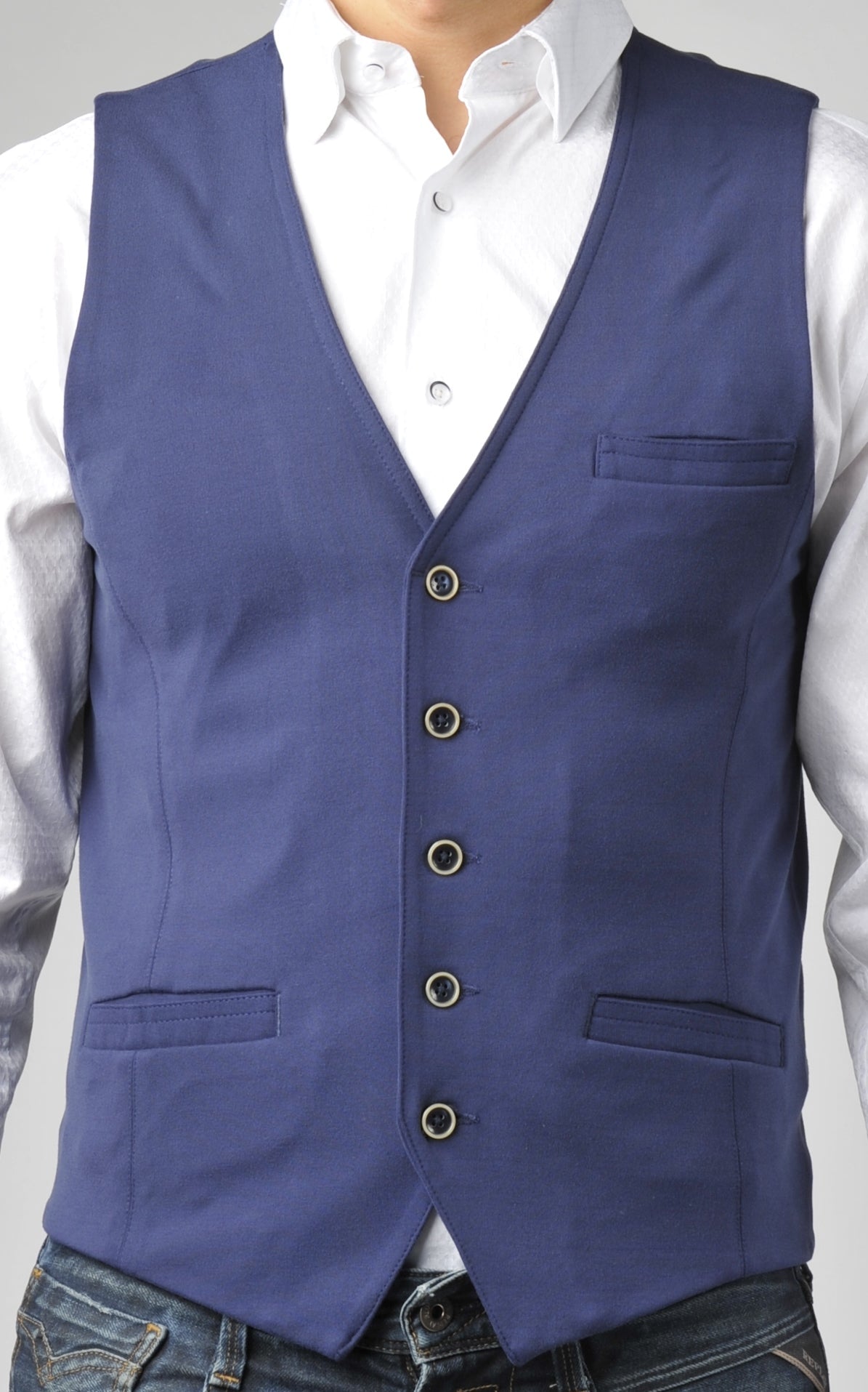 Navy Punto Milano Knit Vest