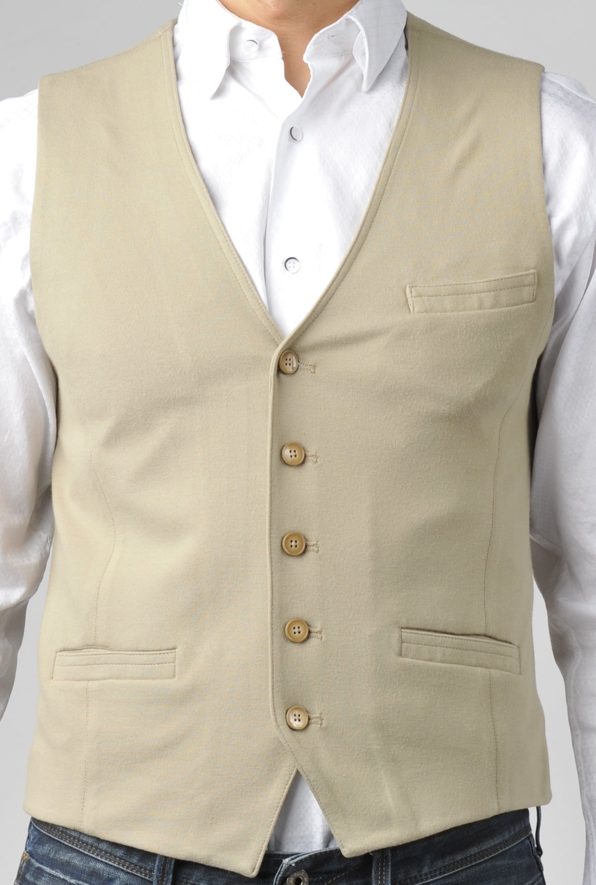 Beige Punto Milano Knit Vest