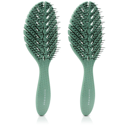 title:VYSN Rockridge Biodegradeable Eco Hairbrush - 2-Pack;color:Natural Green