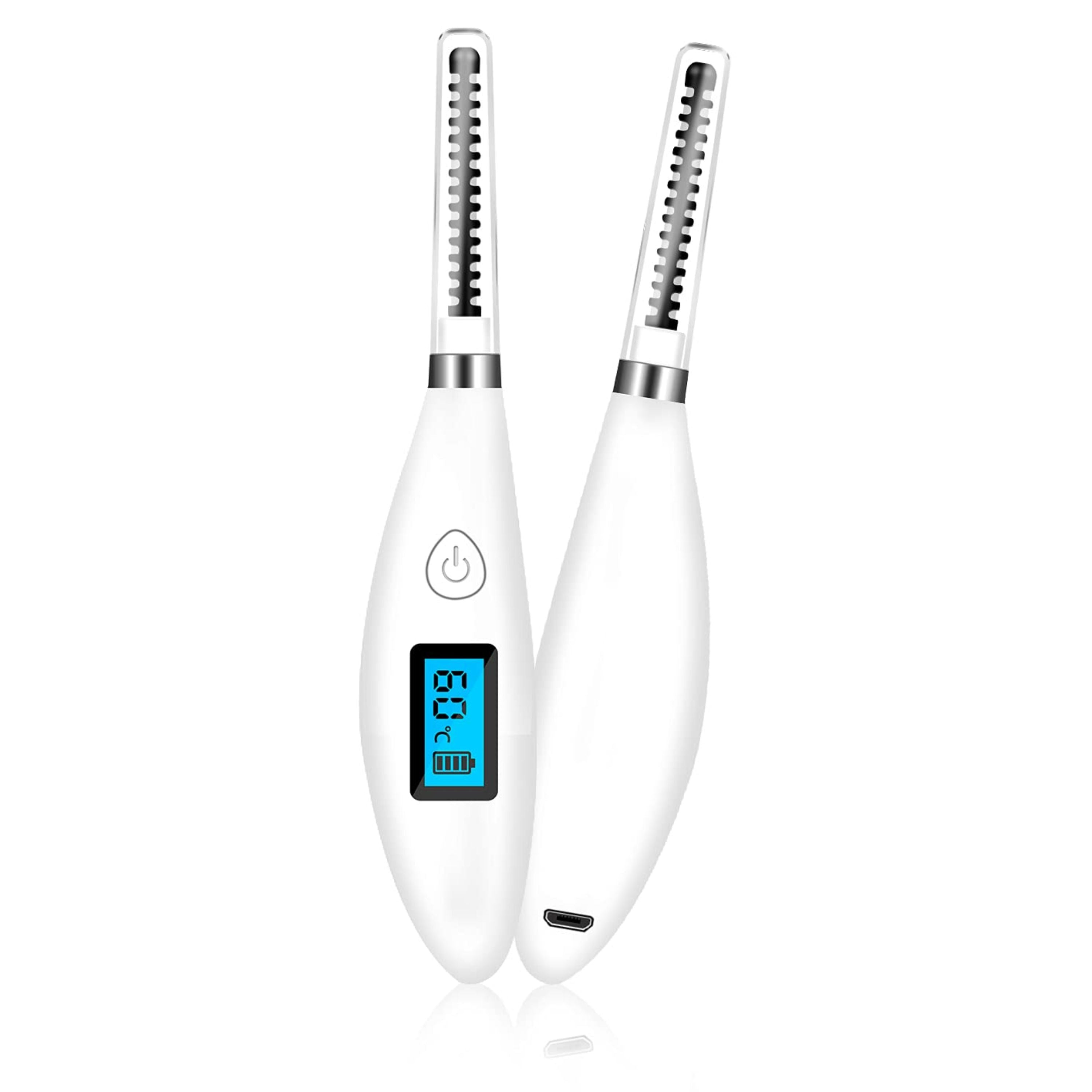 title:VYSN Heated Eyelash Curler - Mini Portable Electric Eyelash Curlers with LCD Display USB Rechargeable;color:White