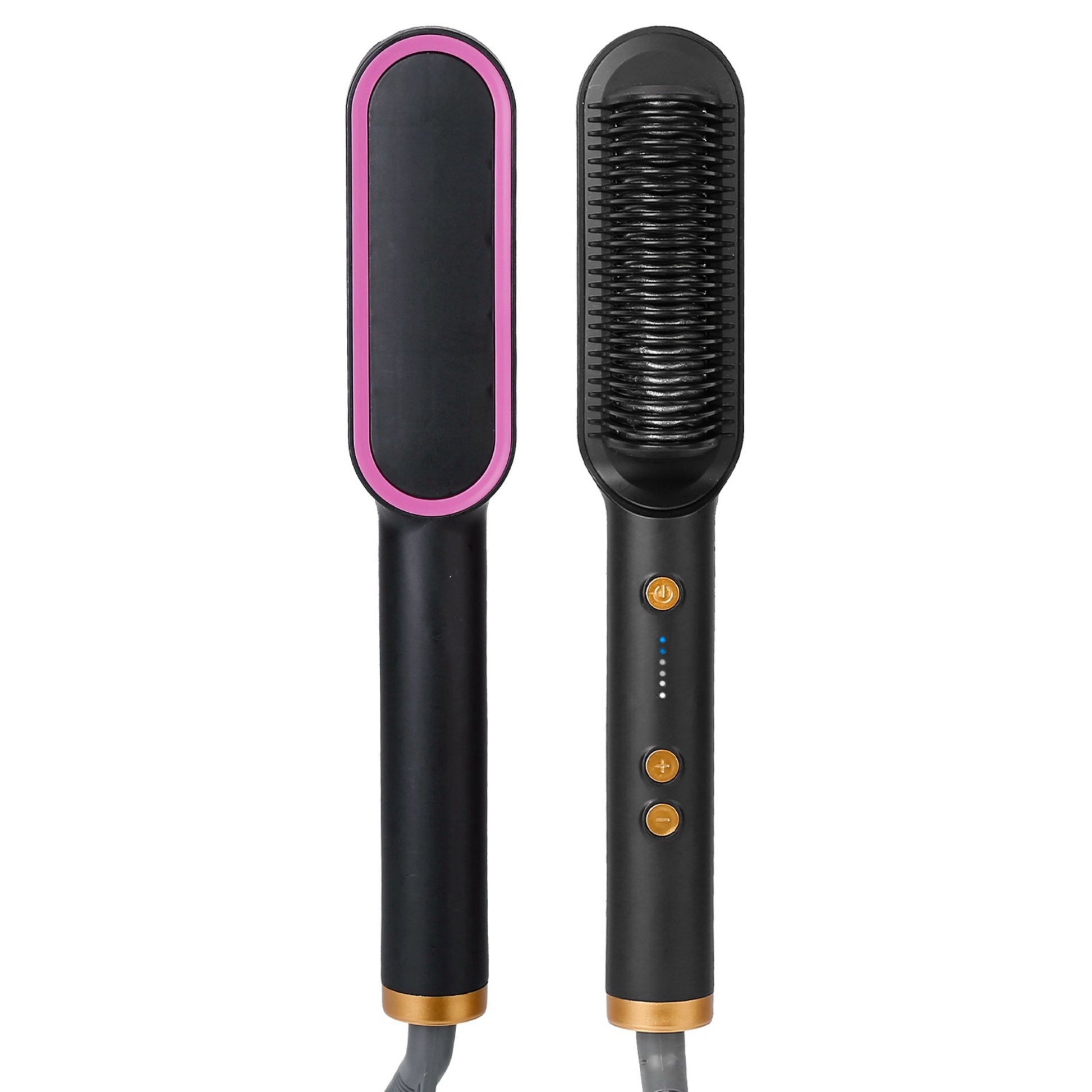 title:VYSN Electric Hair Straightener Brush Straightening Curler Brush Hot Comb 5 Temperature Adjustment 10S Fast Heating;color:Black