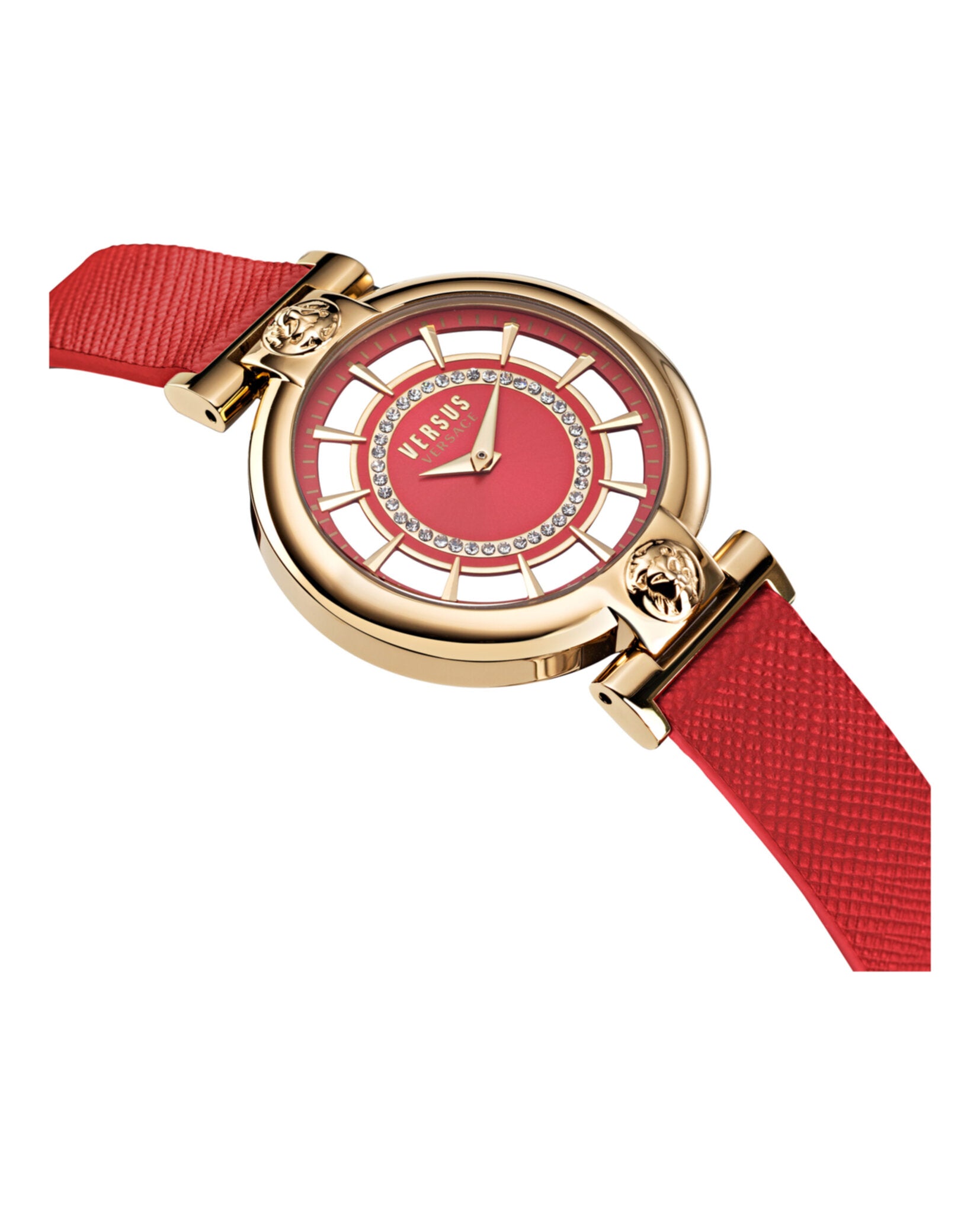 title:Silver Lake Crystal Watch;color:Red