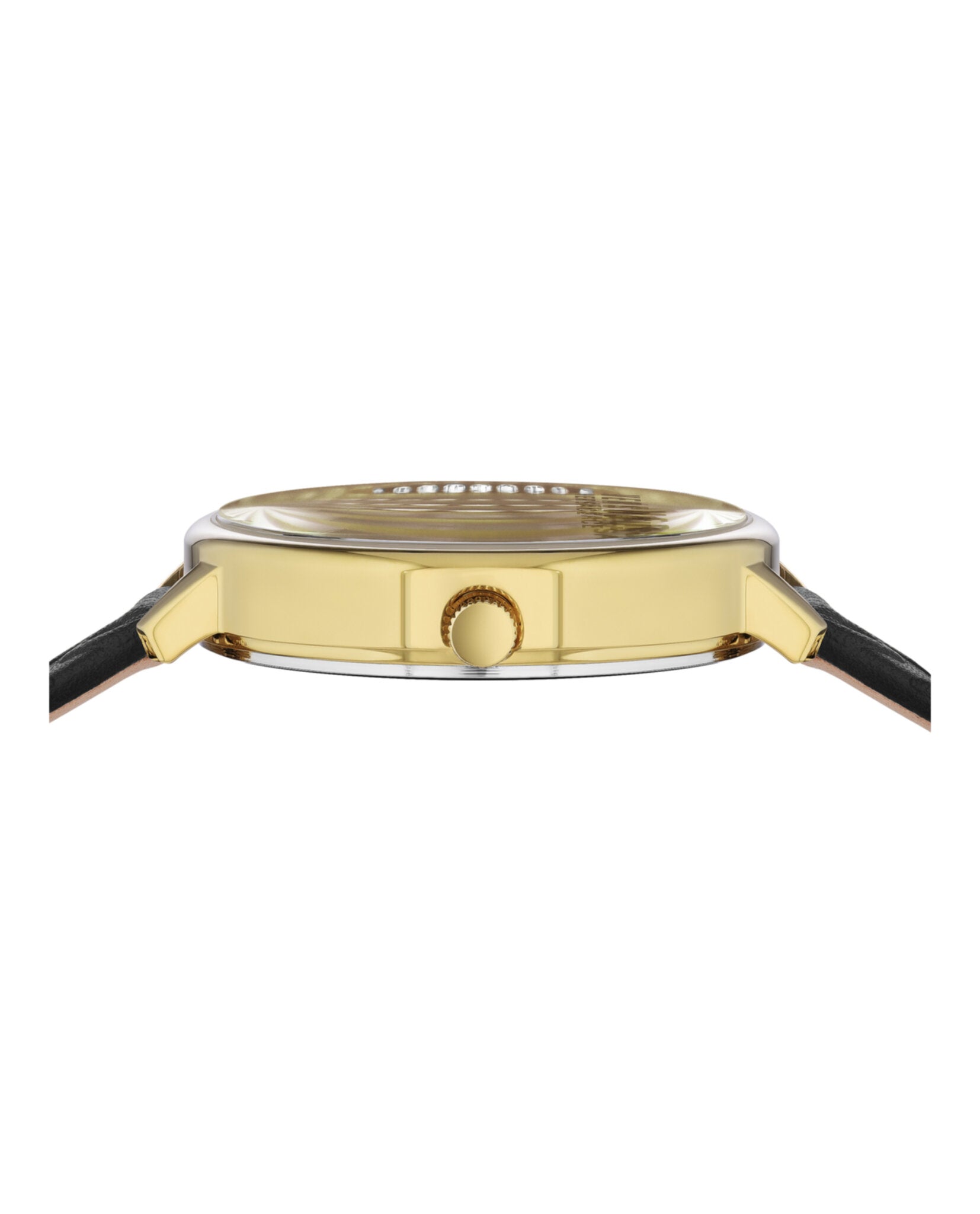 title:La Villette Crystal Leather Watch;color:Gold