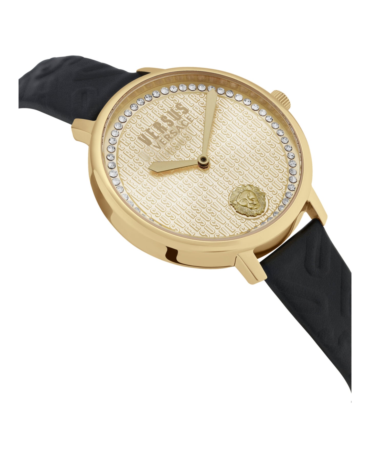 title:La Villette Crystal Leather Watch;color:Gold