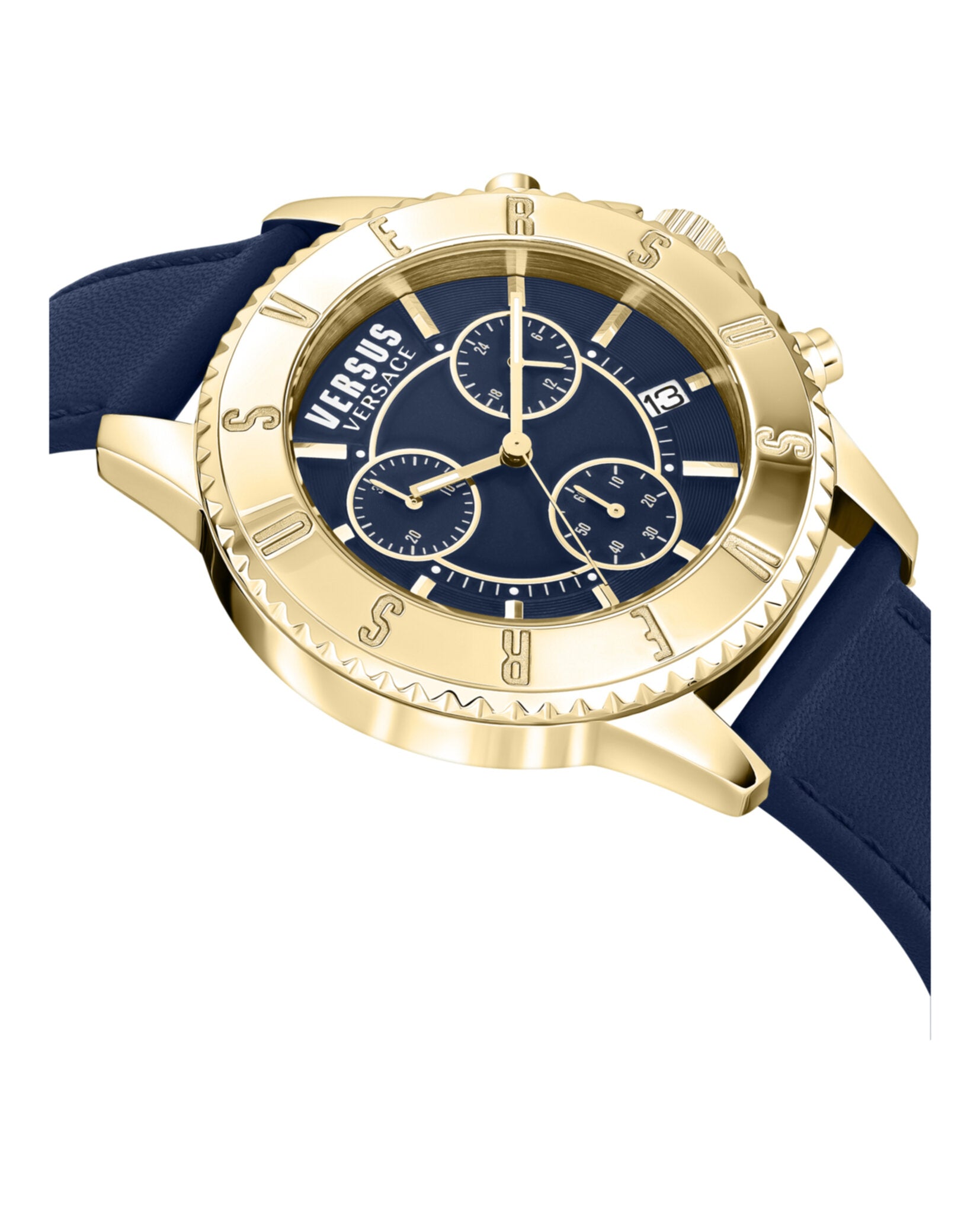 title:Tokyo Chronograph Watch;color:Gold & navy