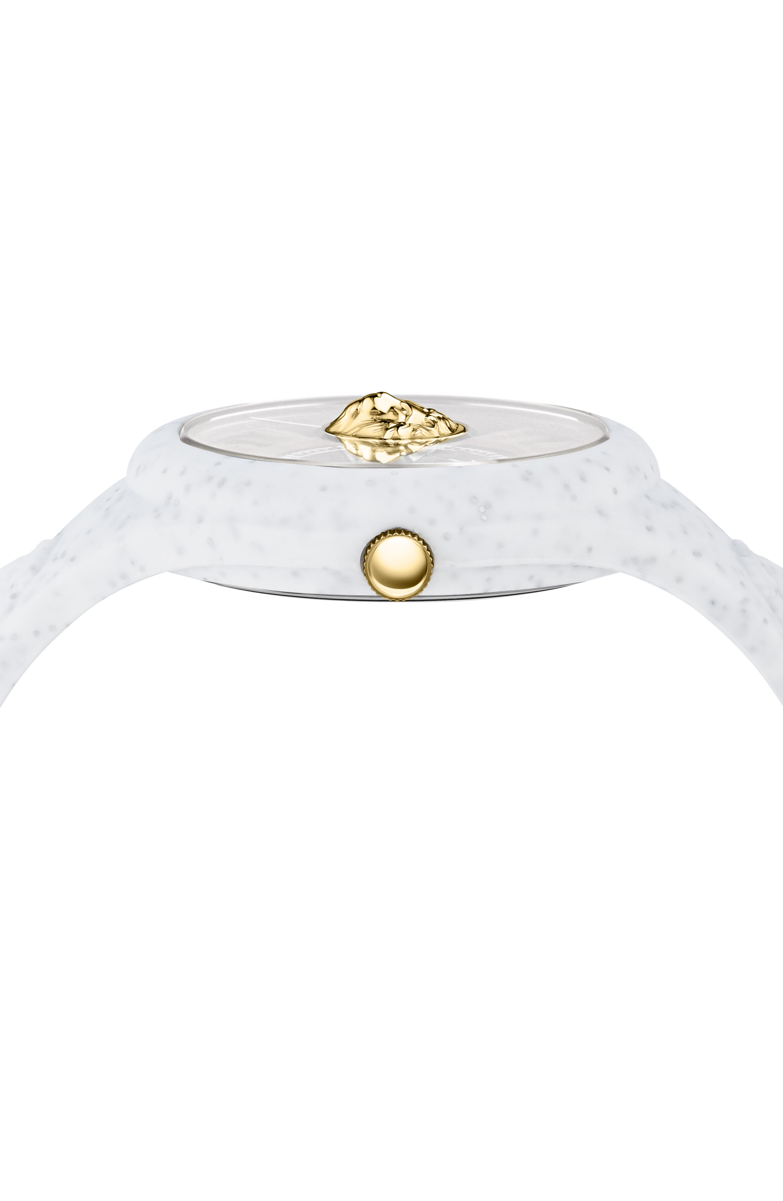 title:Fire Island Lion Silicone Watch;color:White and gold