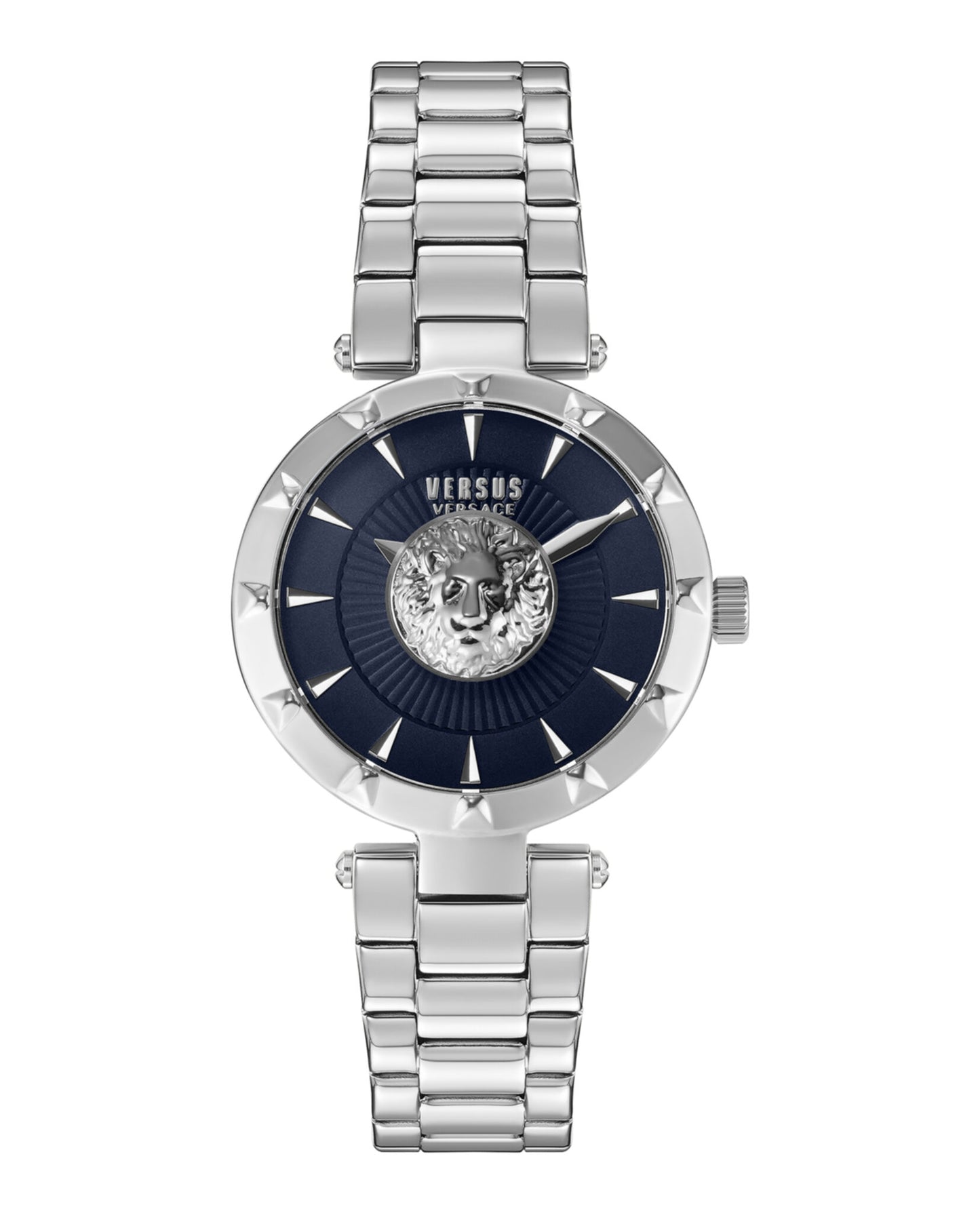 title:Sertie Bracelet Watch;color:Stainless Steel & Navy