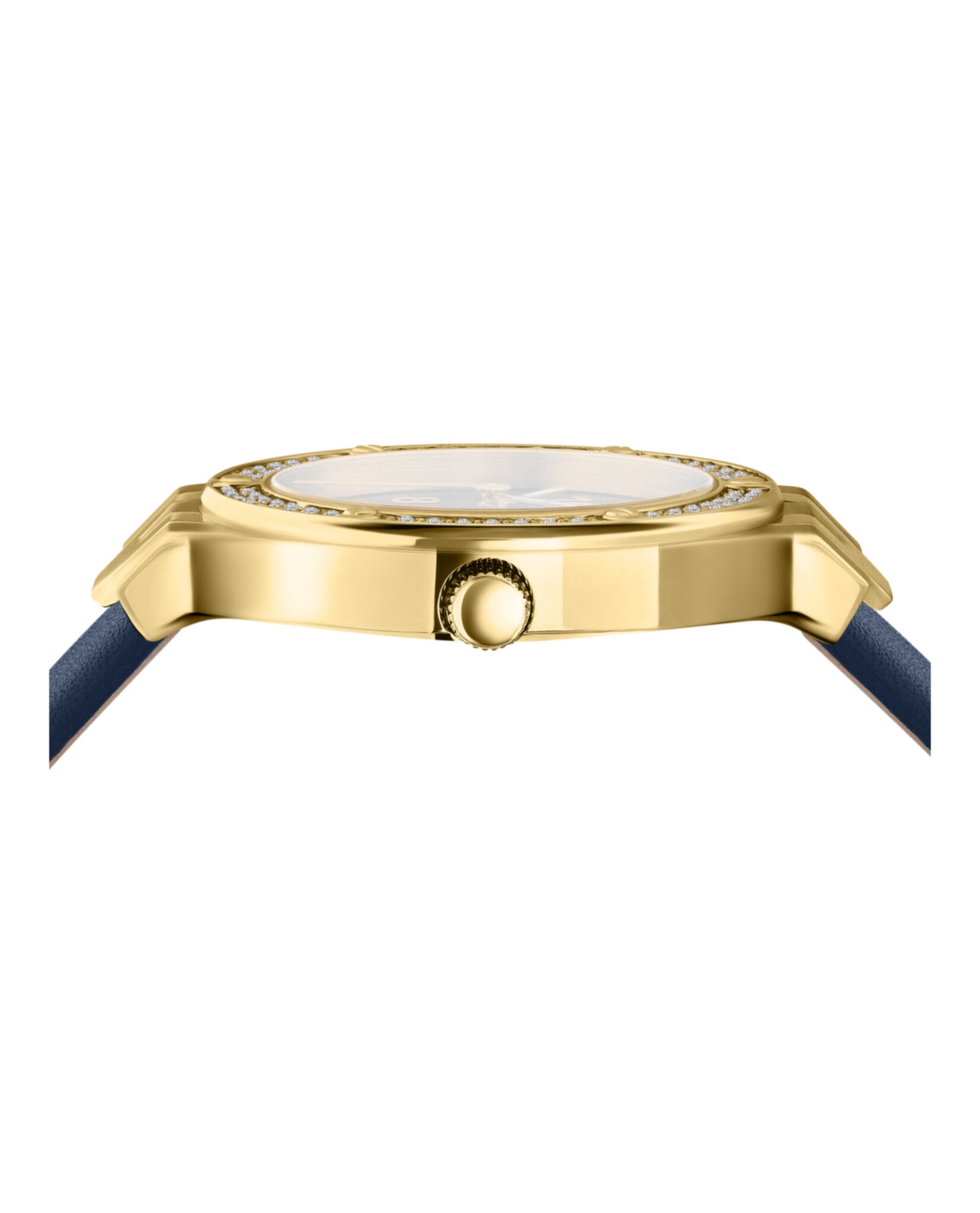 title:Vittoria Crystal Leather Watch;color:Gold