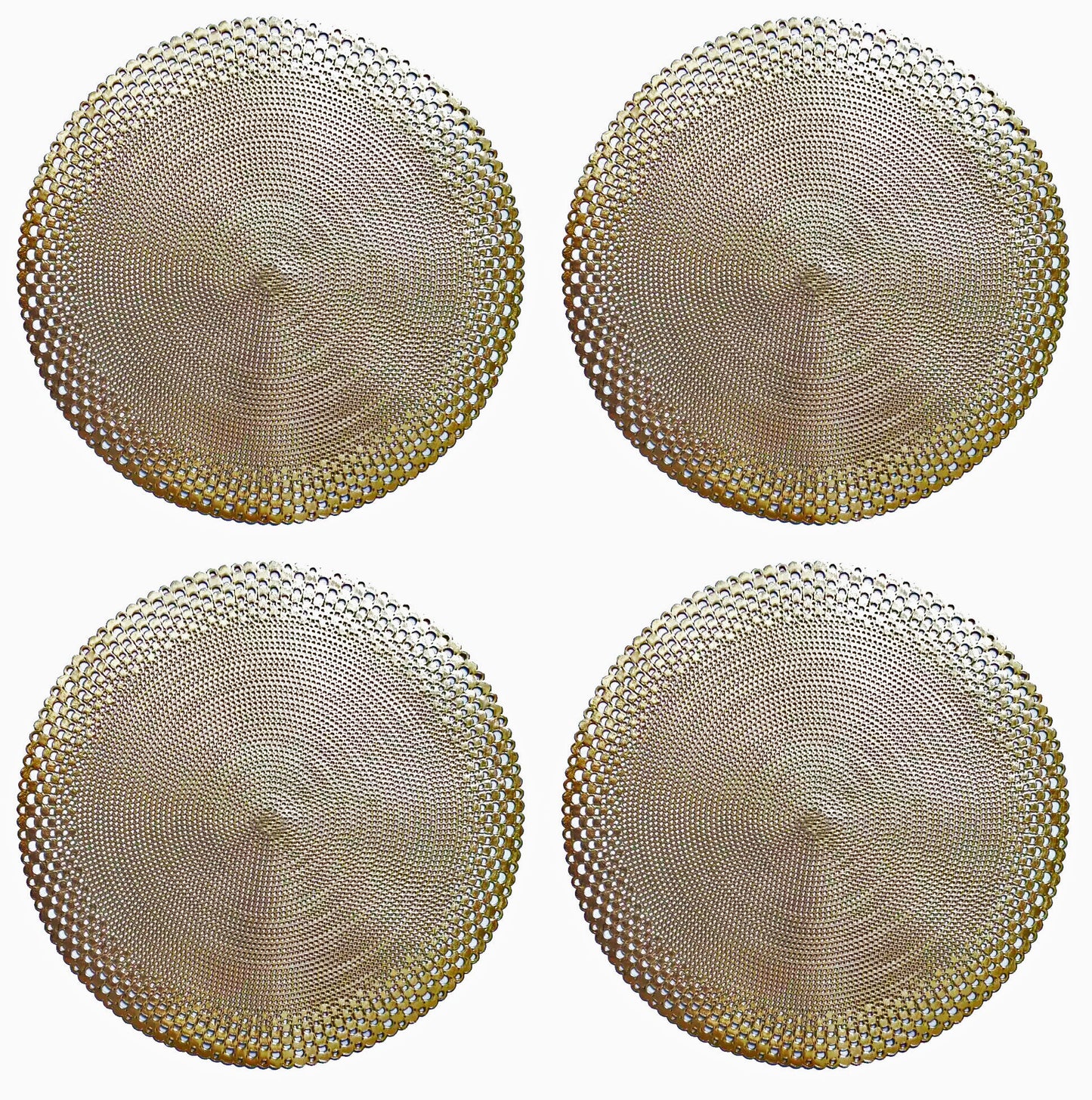 Metallic Placemats Set of 4 - Easy to Clean, Washable Decorative Place Mats for Kitchen and Dining Table - Non-Slip Round Table Mats - Dinnerware & Accessories - Dining Table Centerpiece Décor