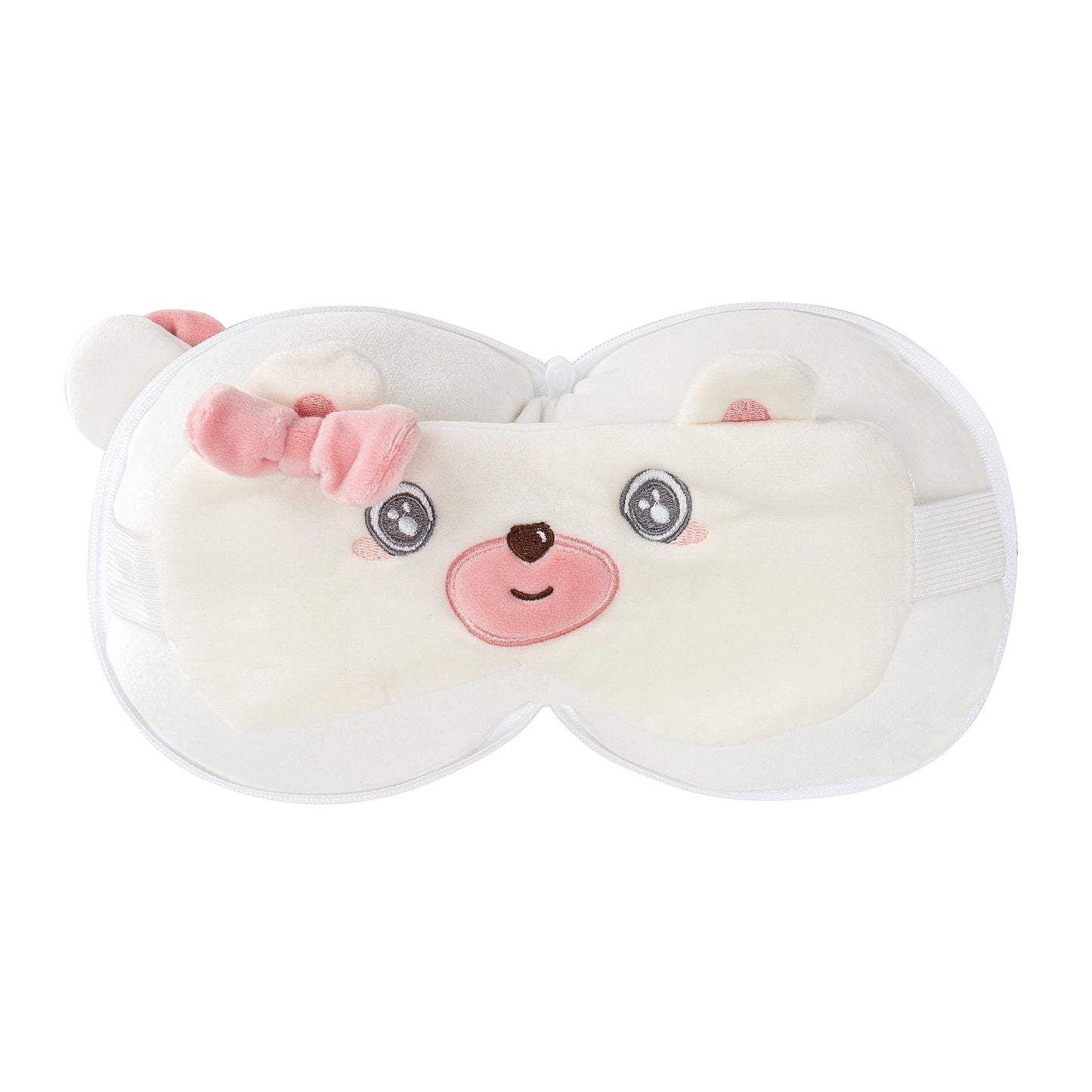 Kids 2-in-1 Travel Pillow and Eye Mask Animal Plush Soft Eye Mask Blindfold for Sleeping, Nights and Travel