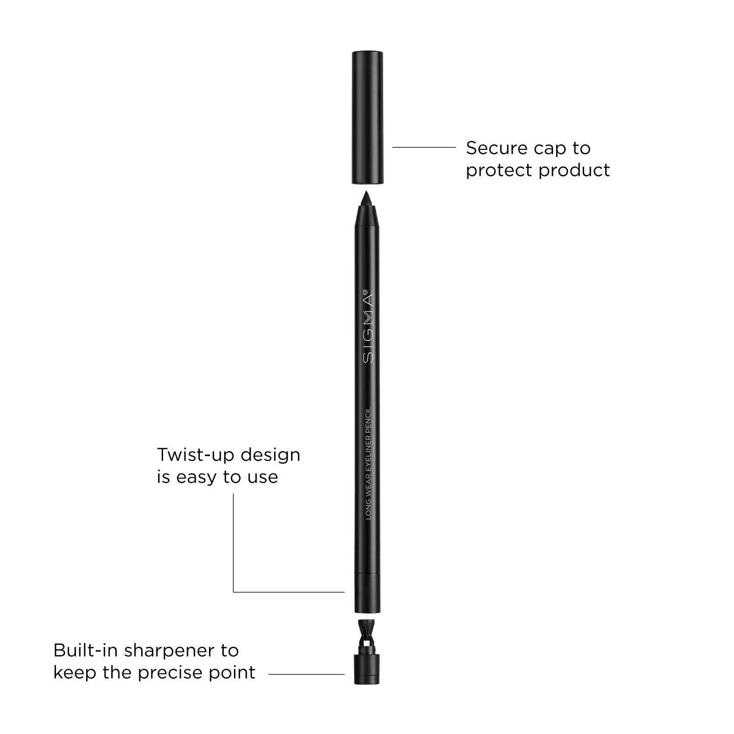 title:Sigma Beauty Long Wear Eyeliner Pencil;color:Black