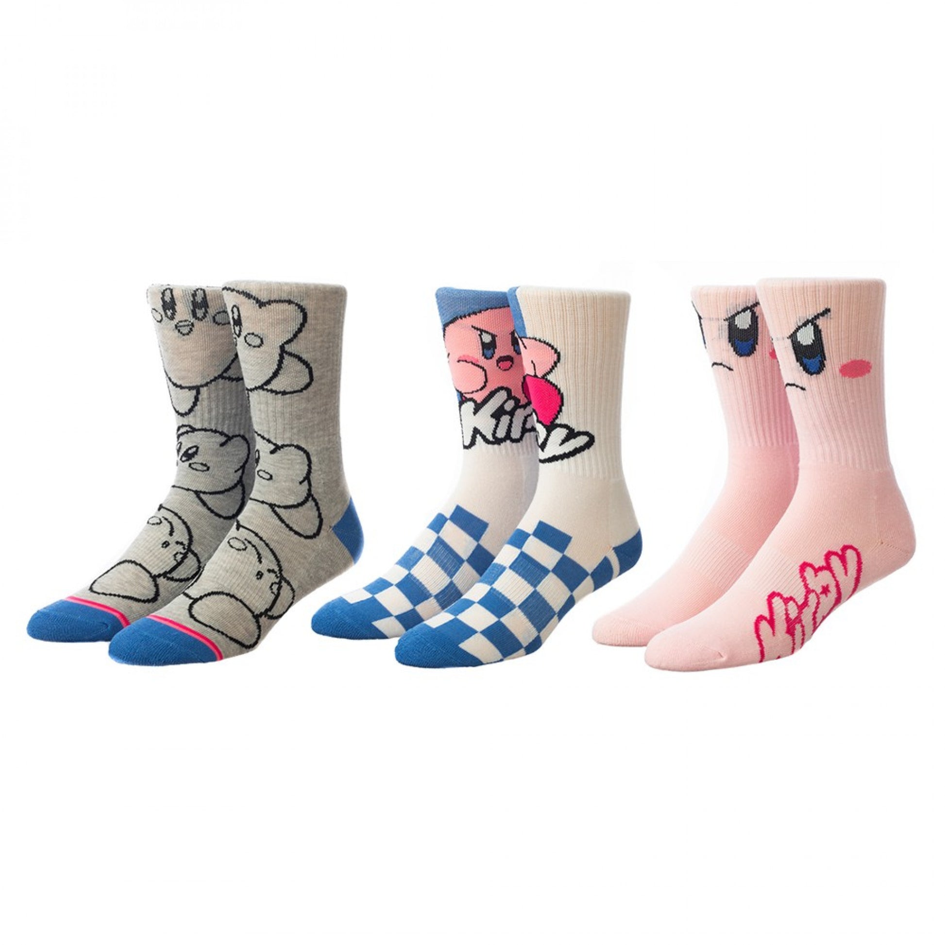 title:Nintendo Kirby 3-Pair Pack of Women's Casual Crew Socks;color:Multi-Color