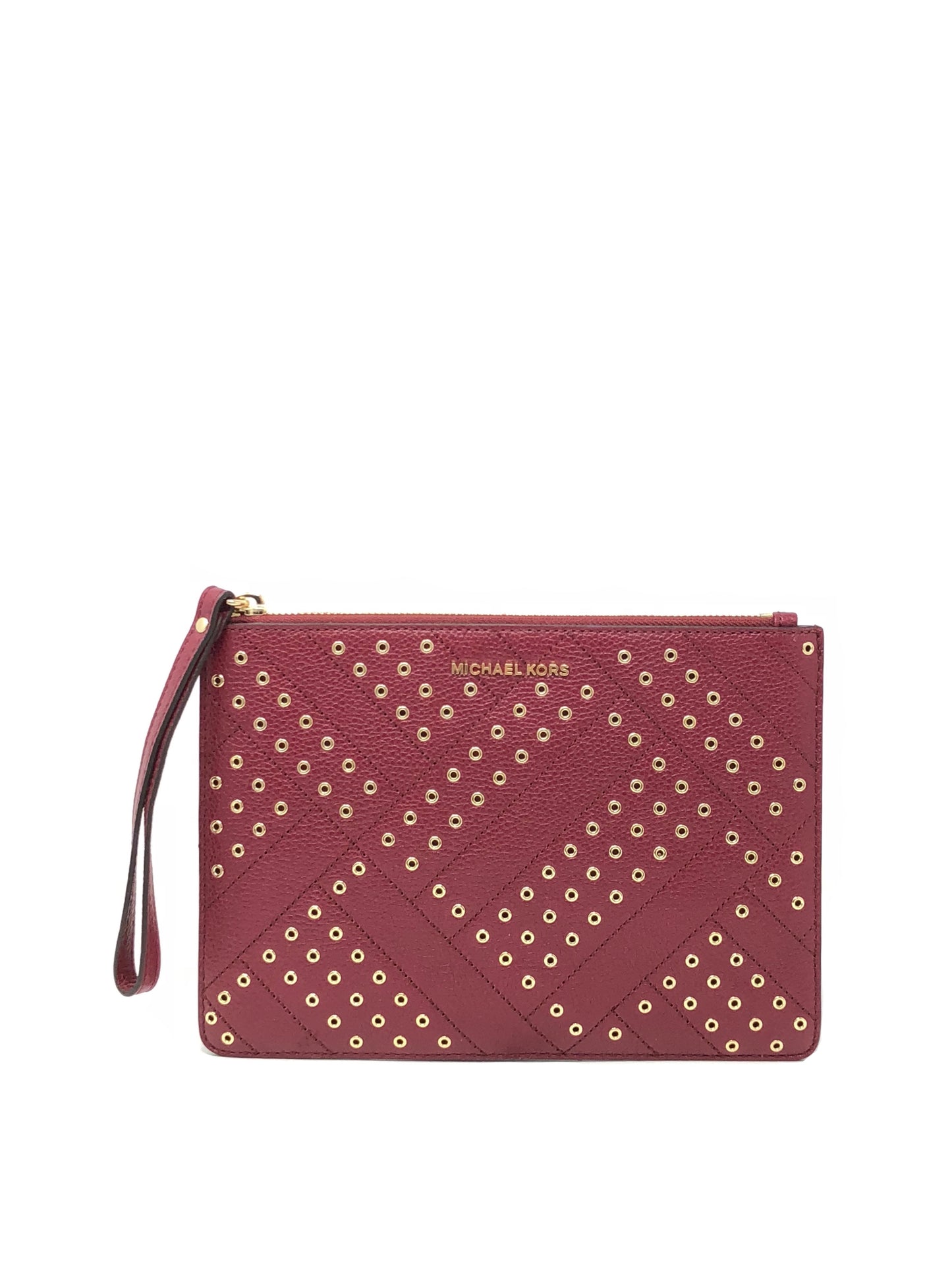 title:Michael Kors Women's Jet Set Travel Extra Large zip Clutch ;color:Mulberry