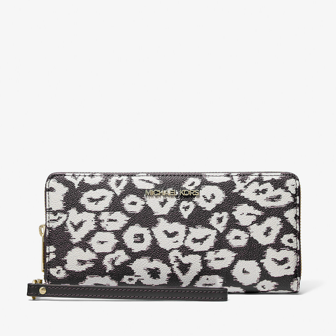 title:Michael Kors Women's Jet Set Travel Zip Around Continental Wallet;color:Black Multi