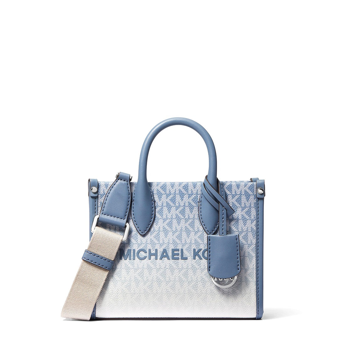 title:Michael Kors Women's Mirella Extra-Small Ombr� Signature Logo Satchel Crossbody Bag;color:Denim