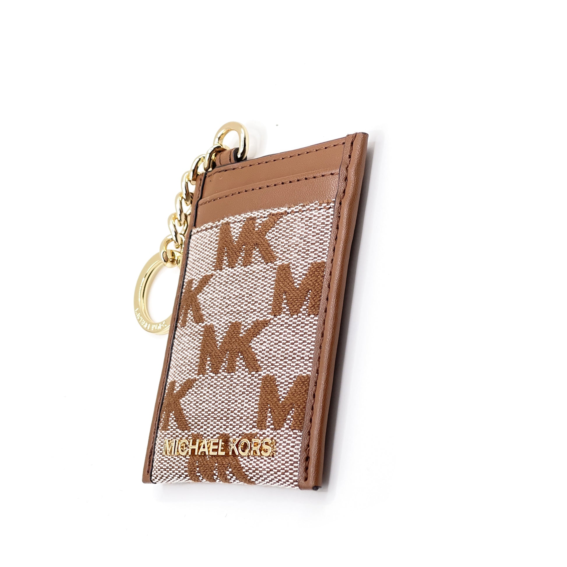 title:Michael Kors Women's Jet Set Travel Small North South Chain Card Case;color:Luggage