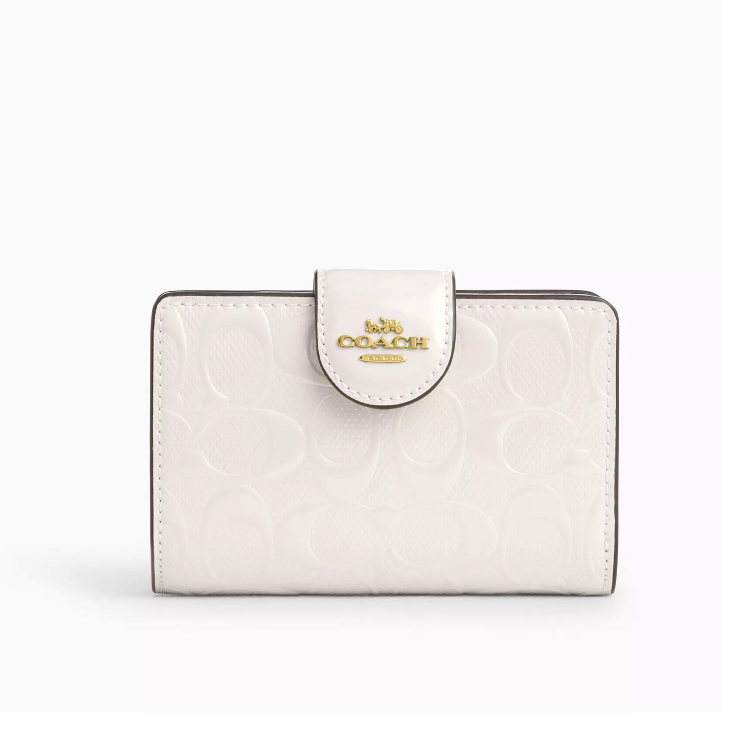 title:Coach Women's Medium Corner Zip Wallet In Signature Leather;color:Chalk