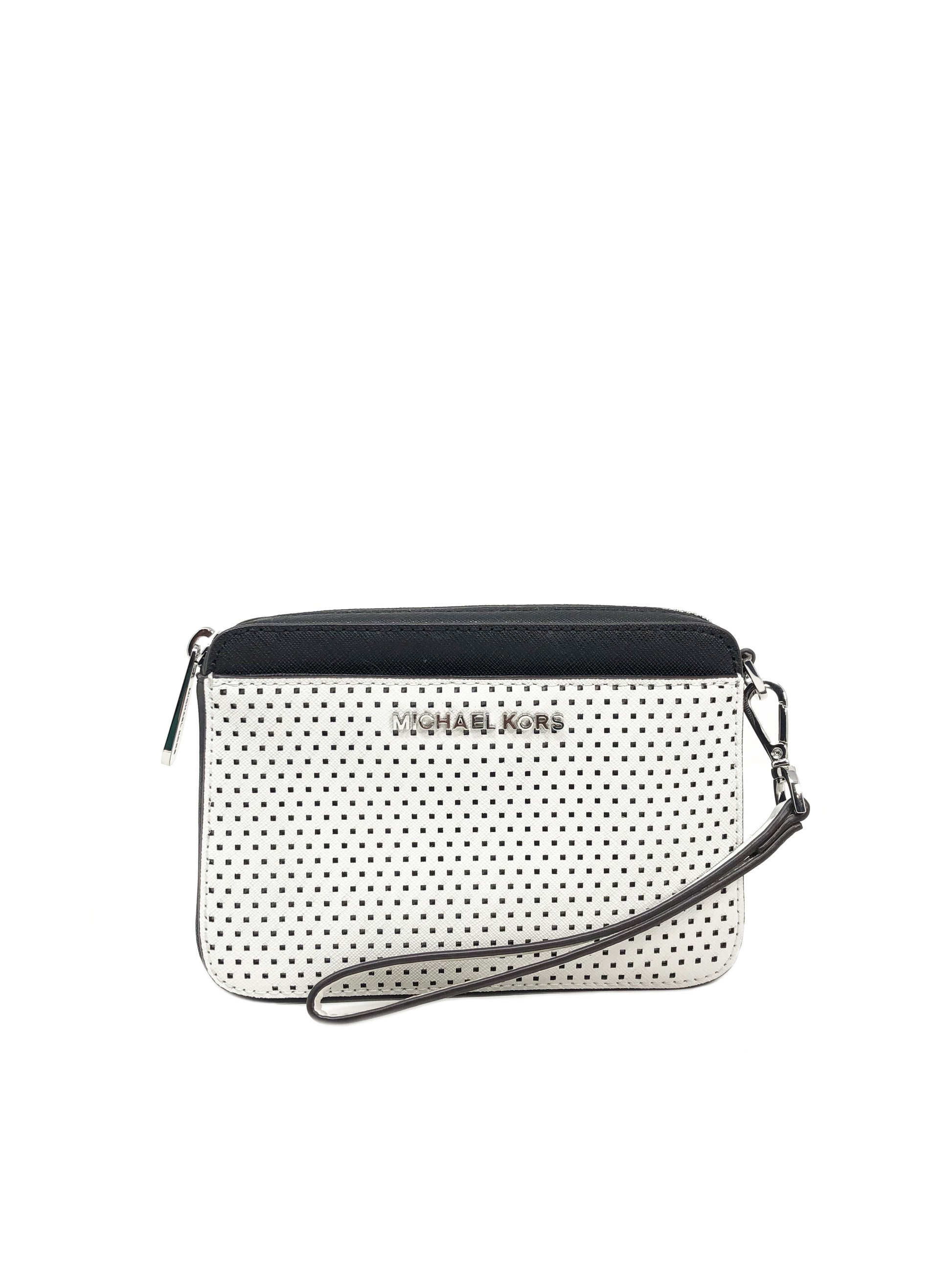 title:Michael Kors Women's Lacey Belt Bag Wristlet;color:Optic White / Black