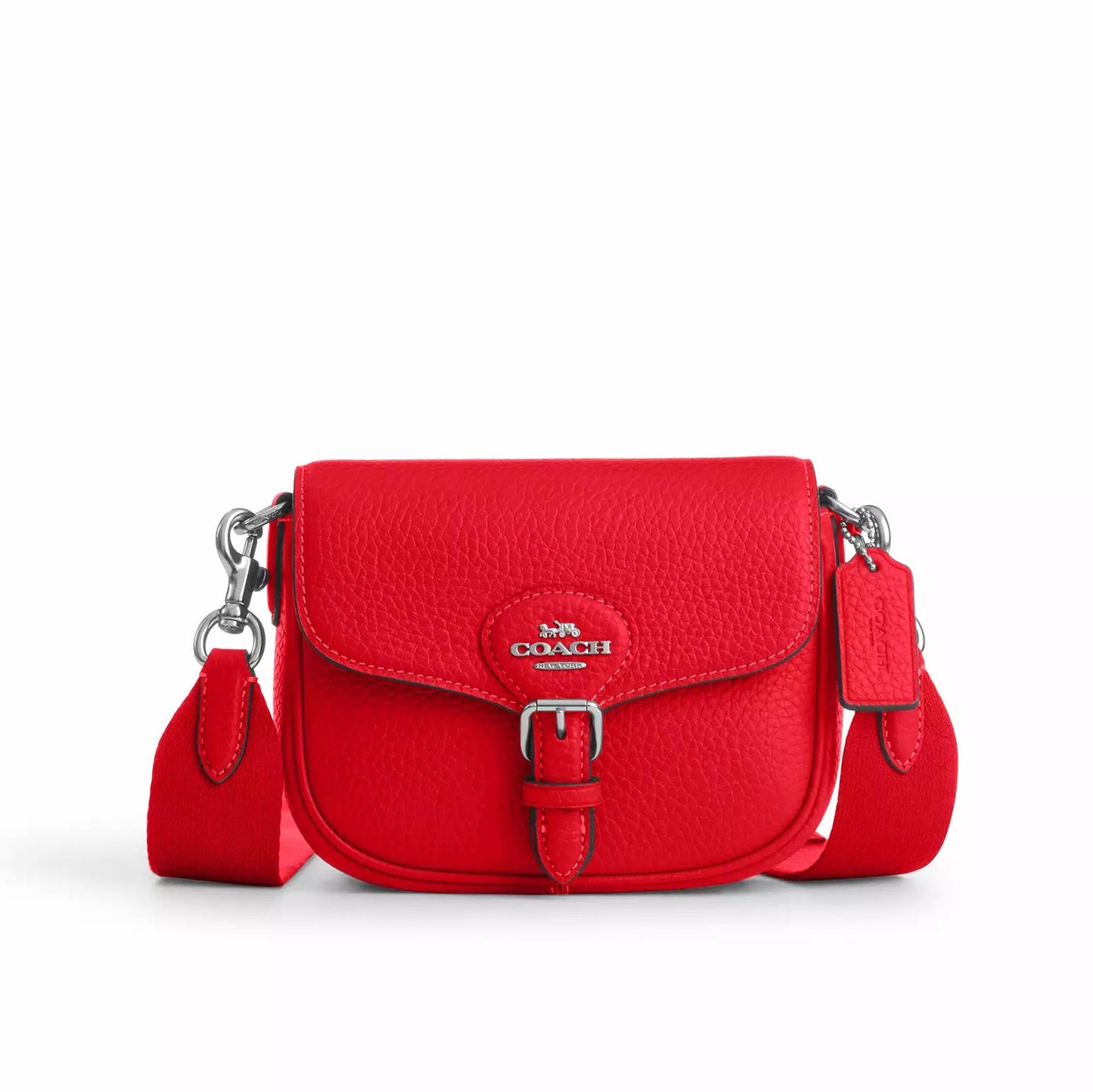 title:Coach Women's Amelia Small Saddle Bag;color:Bright Poppy