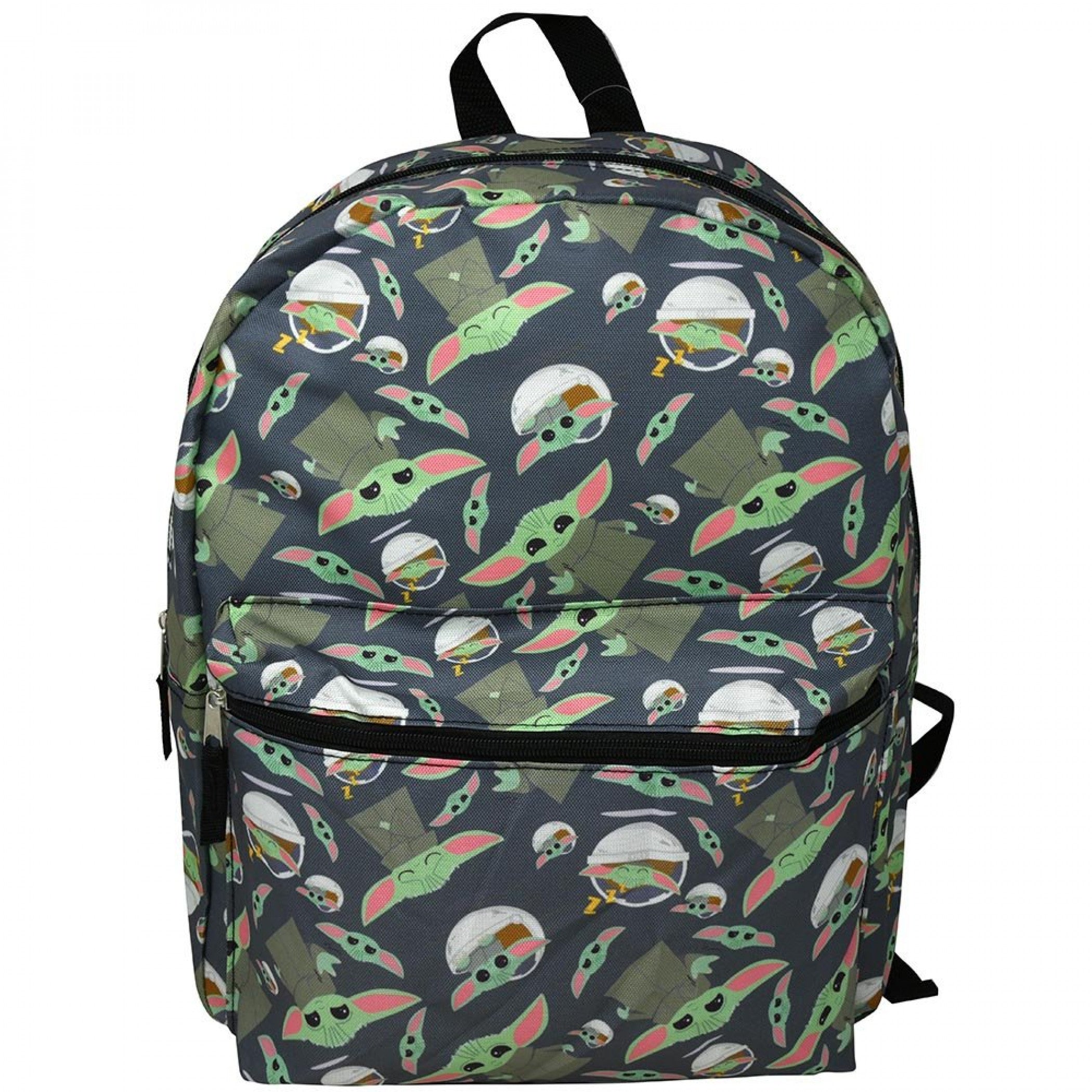 title:Star Wars The Mandalorian Grogu Collage 16" Backpack;color:Grey