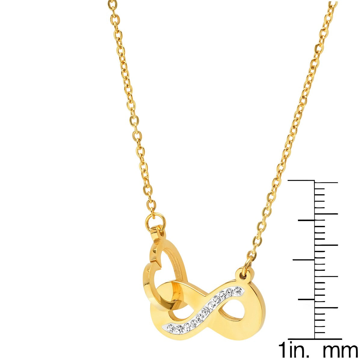 Infinity &Heart Interlocking Necklace Adorned With Swarovski Crystals