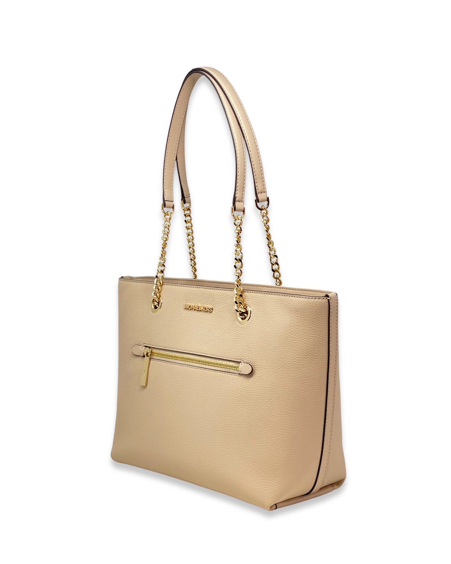 Michael Kors Jet Set Medium Pebbled Leather Chain Tote Bag