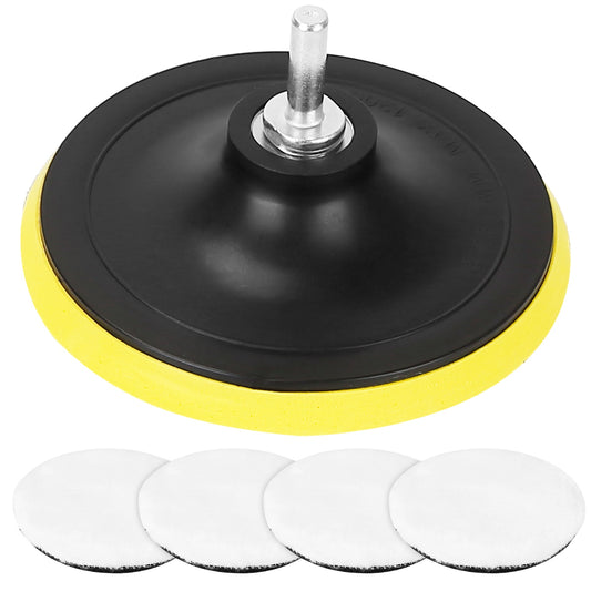 title:5Pcs 6" Buffing Polishing Pads Car Plush Buffing Waxing Wheels Mop Set with M14 Drill Screw for Car Polisher Drill Adapter;color:Black