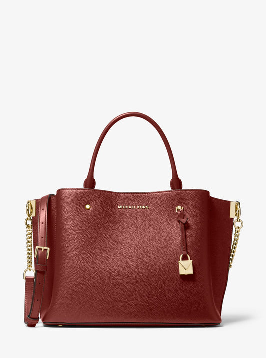 title:Michael Kors Women's Brandy Arielle Large Pebbled Leather Satchel;color:Brandy