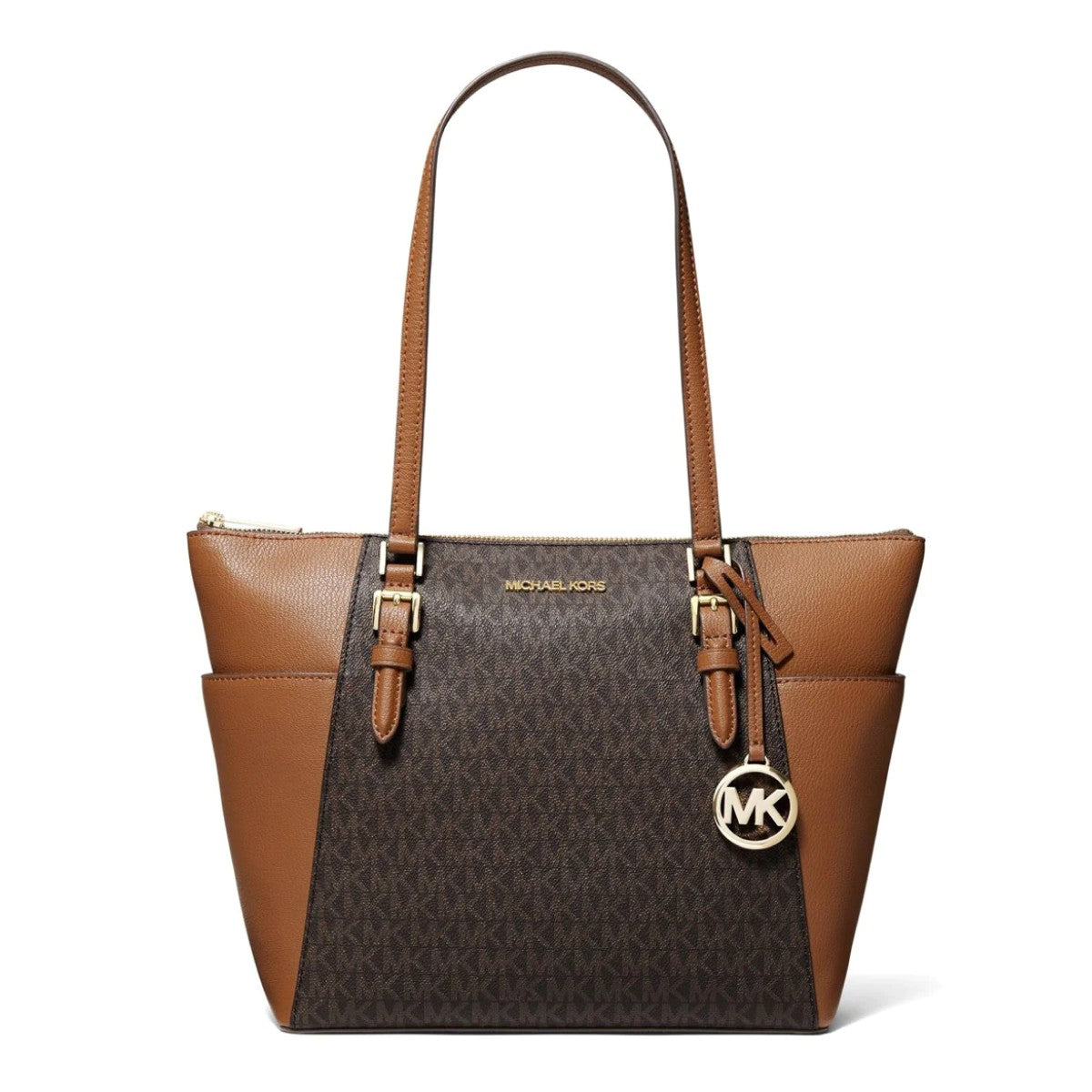 Michael Kors Women's Brown Charlotte Large Top Zip Tote