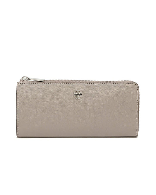 title:Tory Burch Gray Heron Emerson L-Zip Continental Wallet;color:Gray Heron