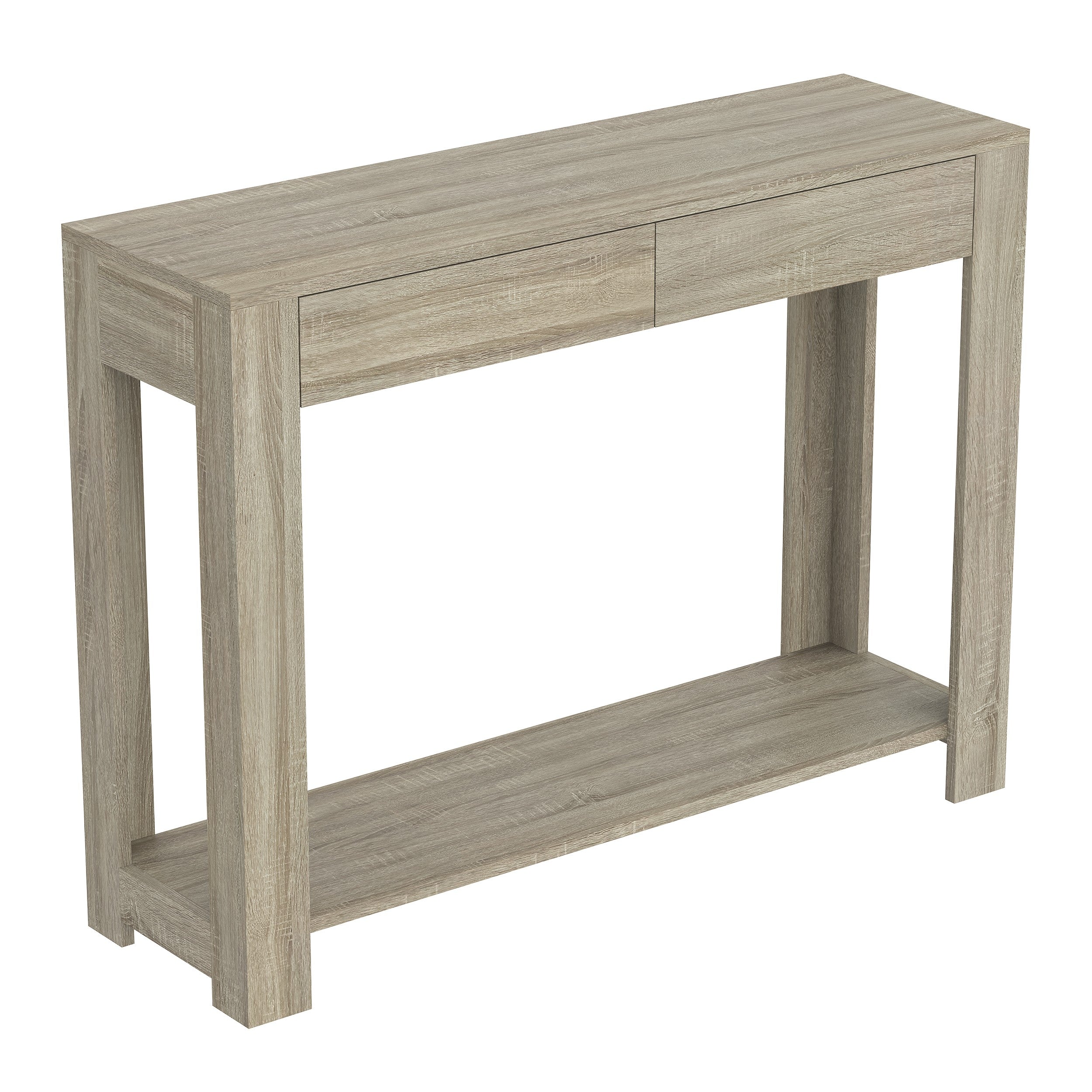 title:Safdie & Co. Console Table 40L Dark Taupe 2 Drawers 1 Shelf;color:Taupe