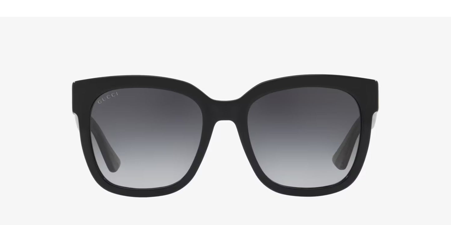 Gucci Square Frame Sunglasses 54MM - Black/ Green/Grey