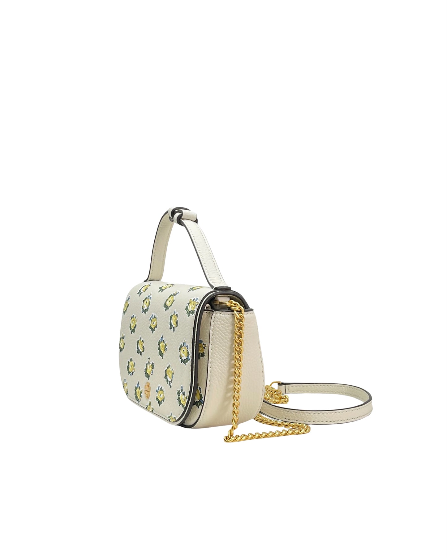 Tory Burch New Ivory Garden Rose Emerson Printed Top Handle Crossbody