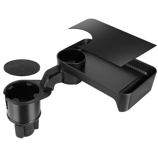 title:Car Cup Holder Tray 360° Rotating Car Bottle Holder Expander Adapter Multifunctional Water Cup Mount Stand with Detachable Tray;color:Black