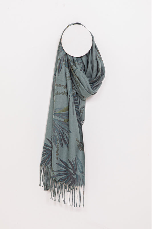 di firenze Soft Fee Leaf Print Pashmina