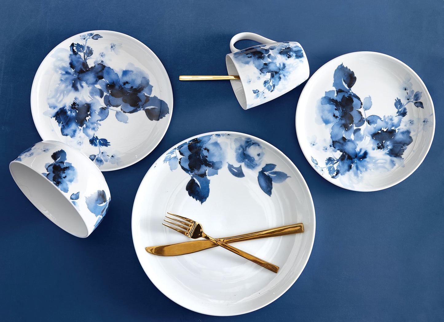 Safdie & Co. Dinnerset 16PC Midnight Roses