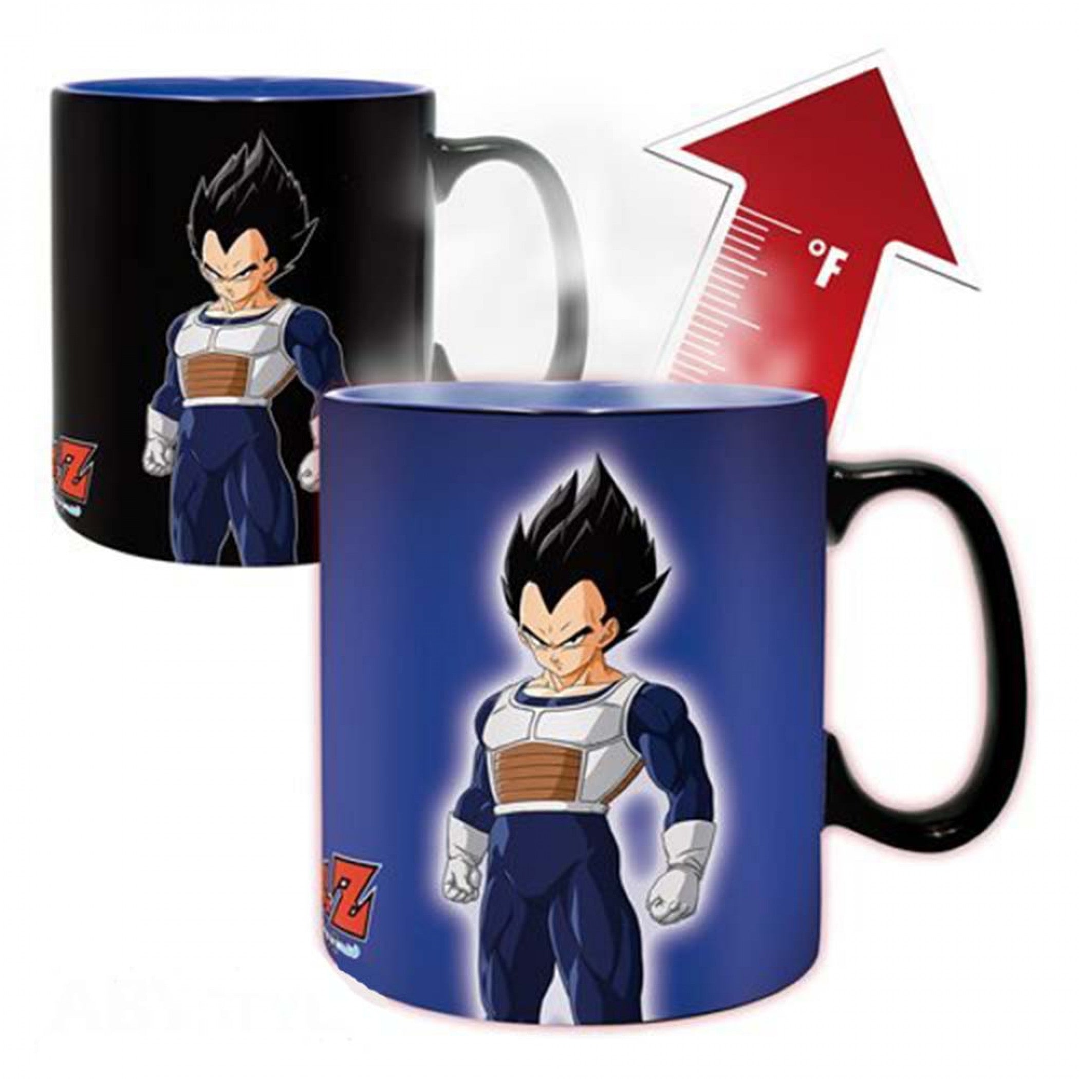 title:Dragon Ball Z Over 9000! Vegeta 11oz Heat Change Ceramic Mug;color:Black