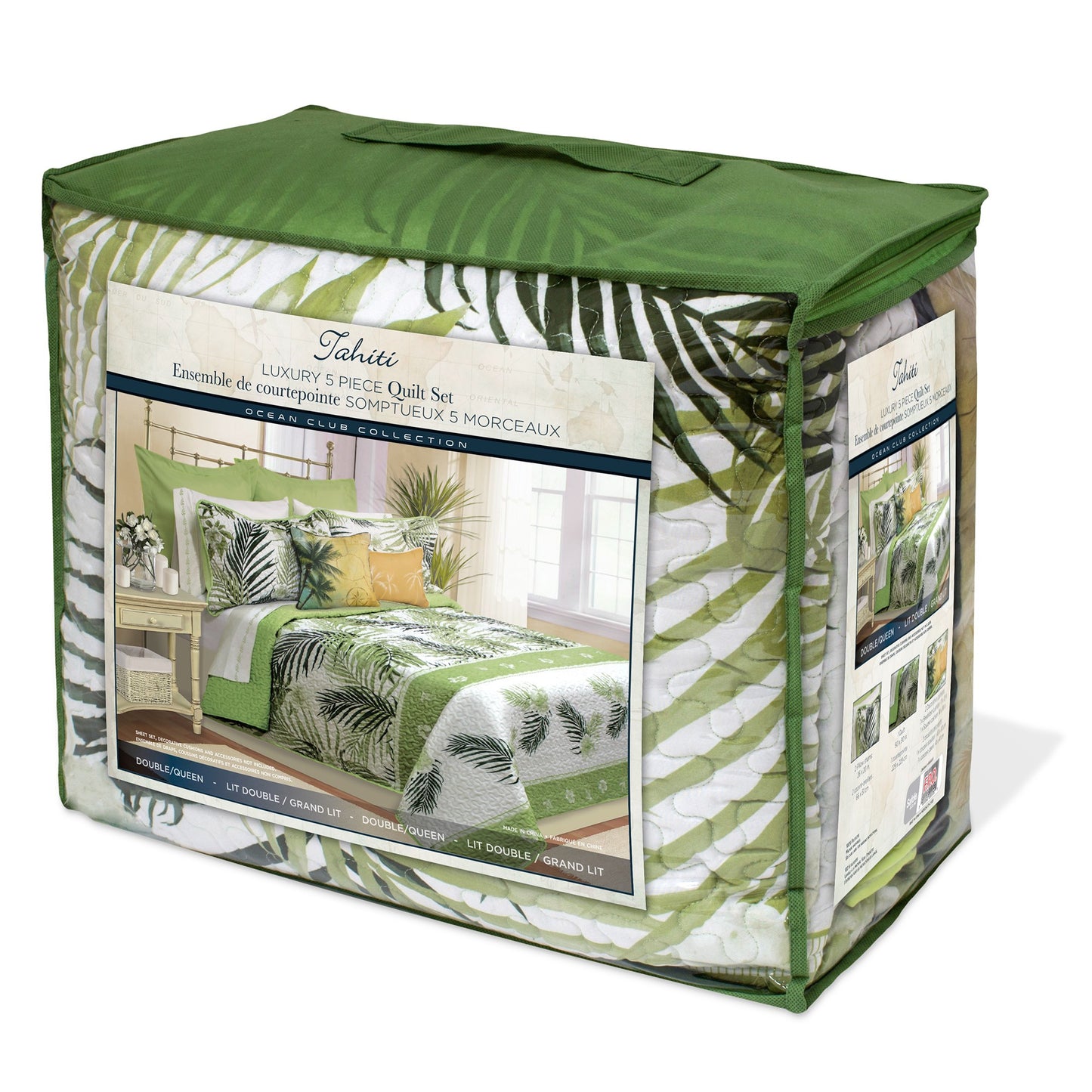 Safdie & Co. Quilt 5PC Set DQ Green Tahiti