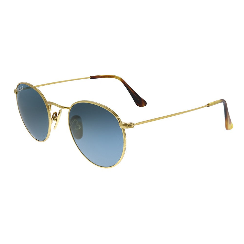 title:Ray Ban Gold Sunglasses with Polarized Blue Lenses-RB_8247_9217T0_50mm;color:Gold