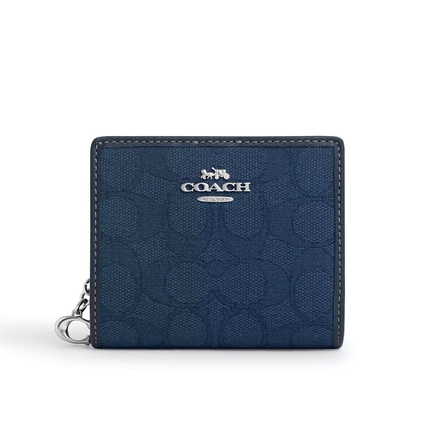 title:Coach Women's Snap Wallet In Signature Jacquard;color:Denim / Dark Denim