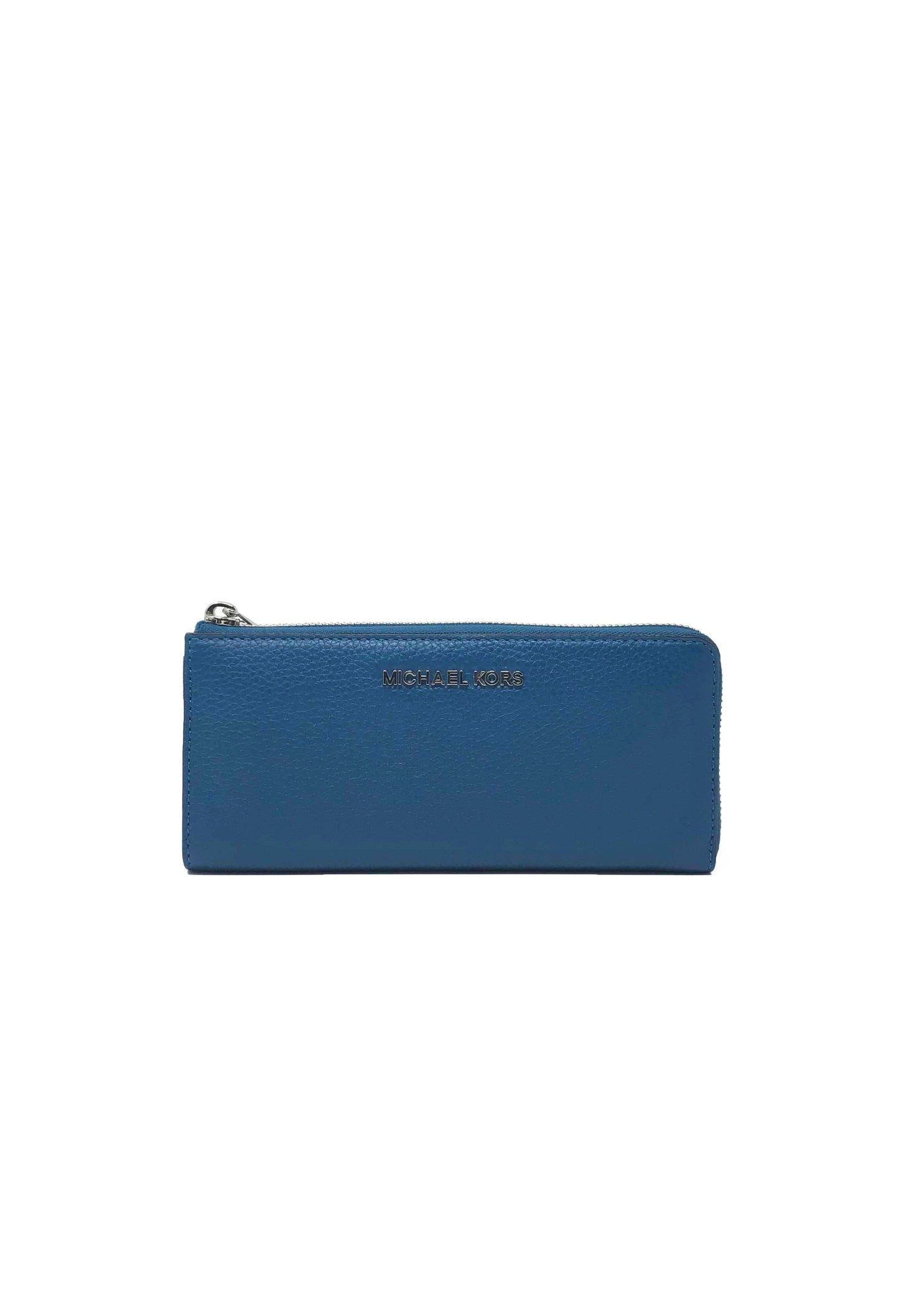 title:Michael Kors Women's Bedford Large Three Quarter Zip Wallet;color:Steel Blue