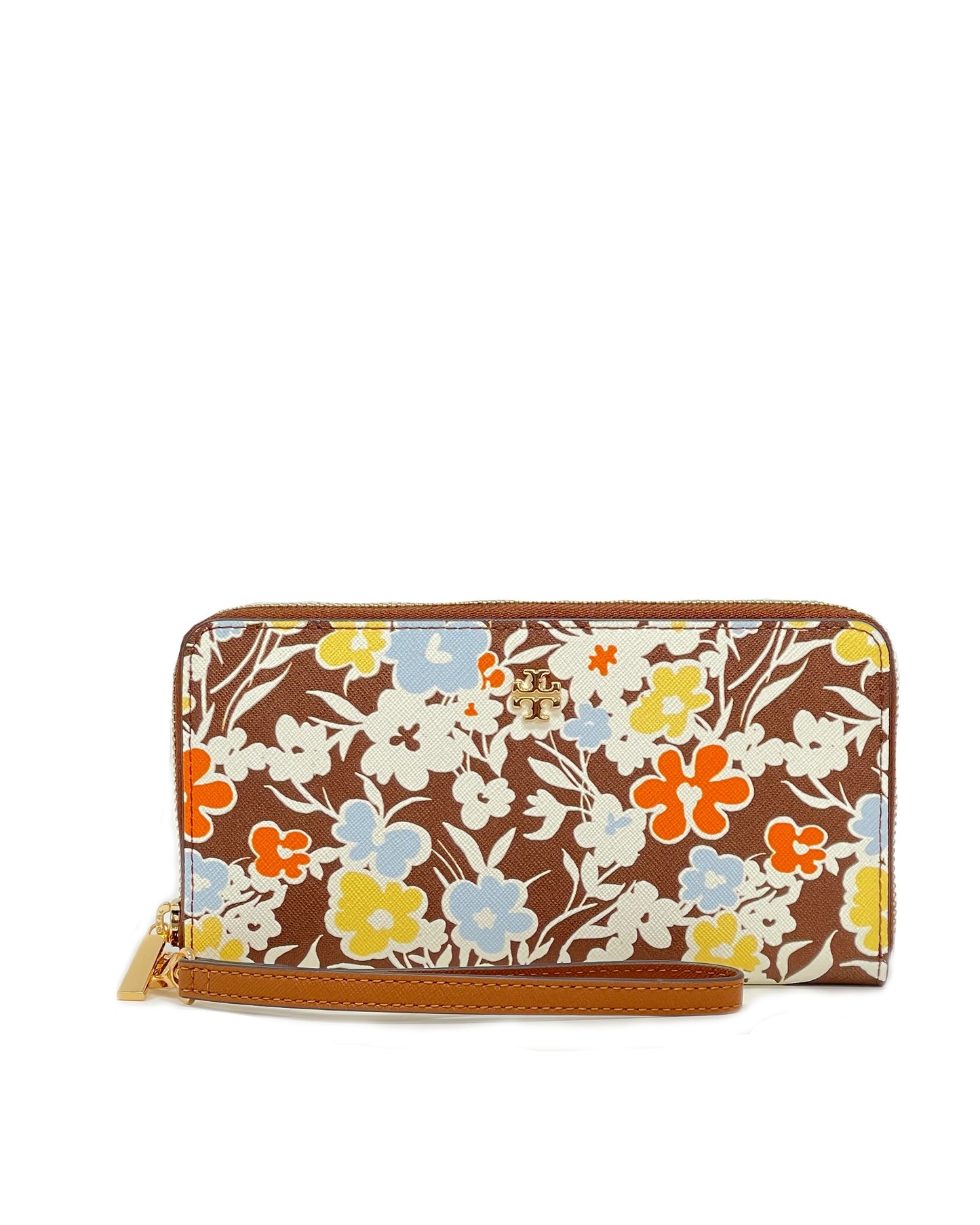 title:Tory Burch Reverie Emerson Printed Wristlet Zip Continental Wallet;color:Reverie