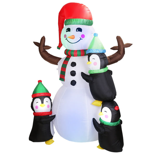 title:5.9FT Christmas Inflatable Outdoor Decoration Snowman Penguin Blow Up Yard Decoration with LED Light Built-in Air Blower for Winter Holiday Xmas Garde;color:Multi