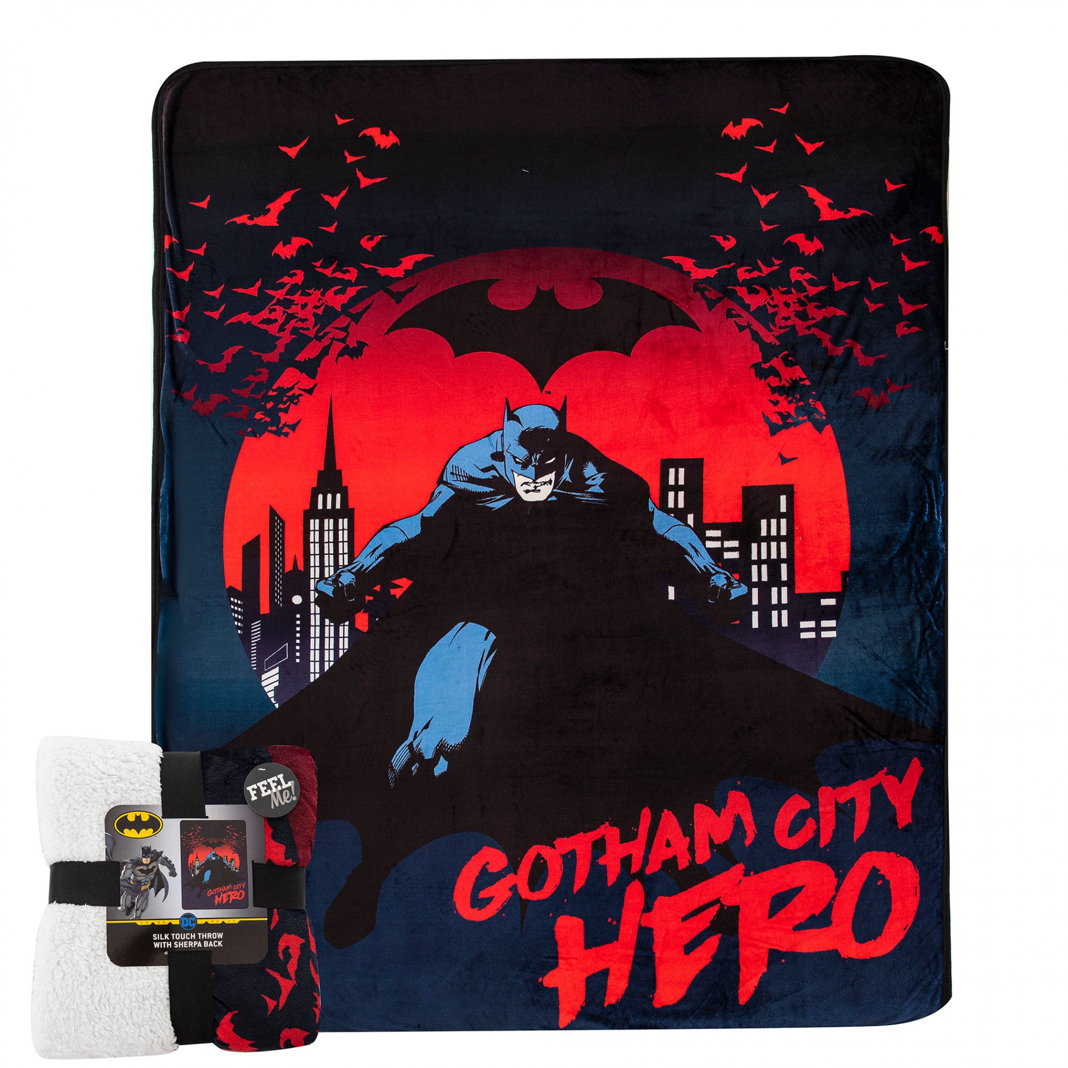 title:DC Comics Batman Gotham City Hero 60"x80" Silk Touch Throw Blanket;color:Multi-Color