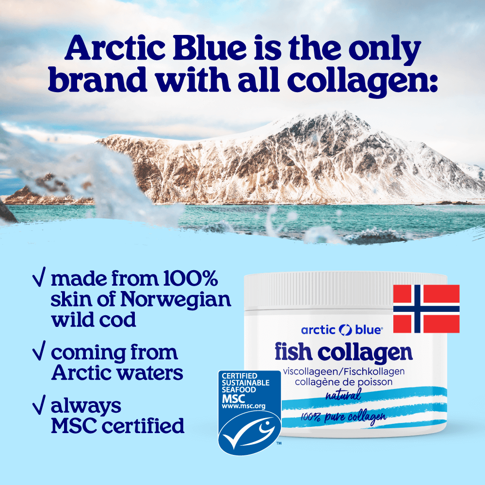 Arctic Blue MSC Fish 100% Collagen Powder Easy to Dissolve 150 gr.